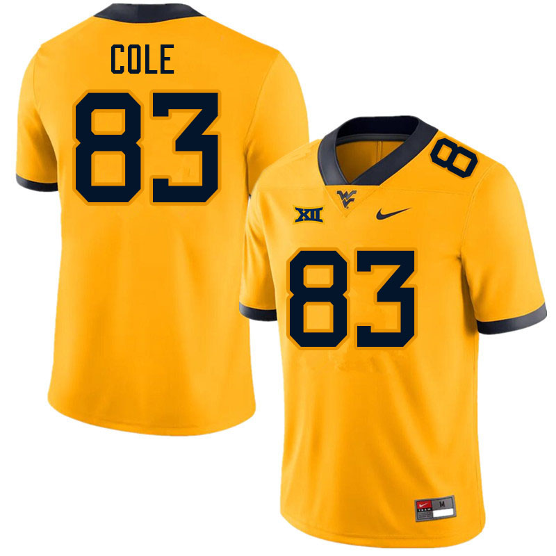 NCAA Men's CJ Cole West Virginia Mountaineers Gold #83 Nike Stitched Football College Authentic Jersey WF23C30RL